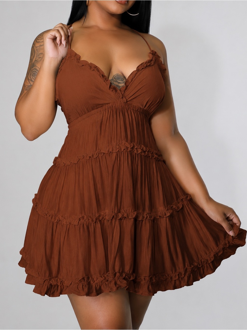 Ruffle-Tiered Mini Dress
